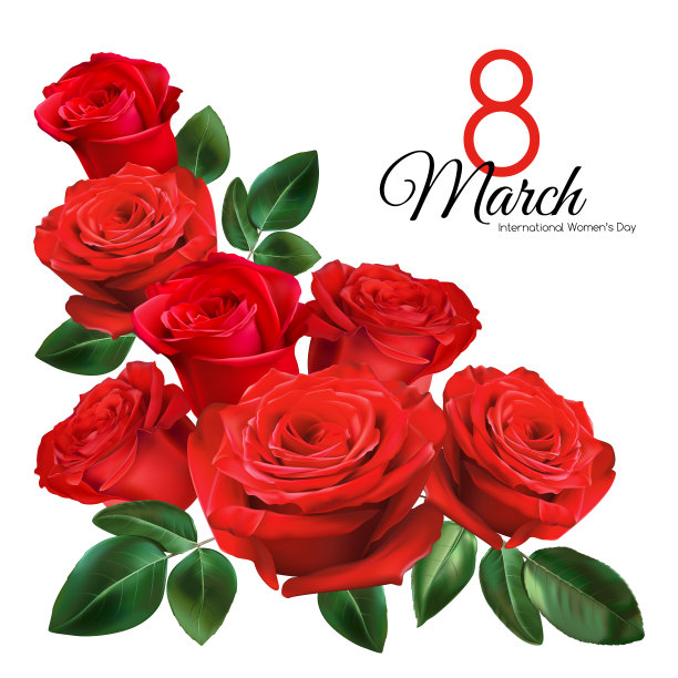 妇女节红玫瑰海报