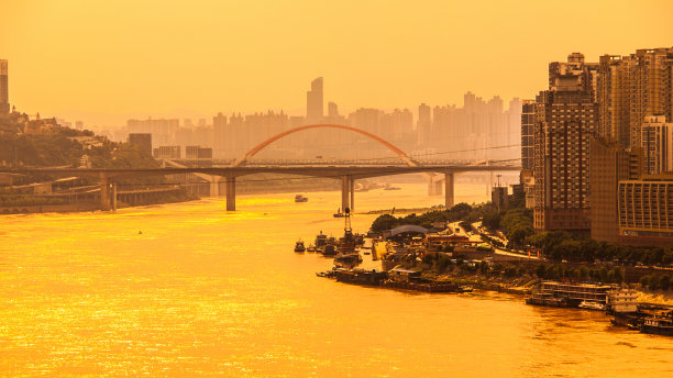 重庆地标建筑重庆城市剪影