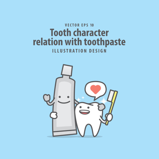 可爱卡通爱护牙齿海报