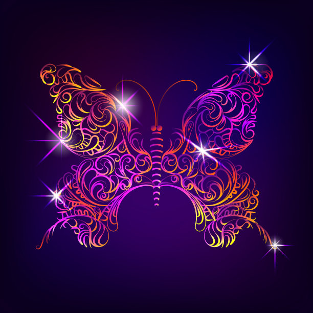 发光的艺术蝴蝶