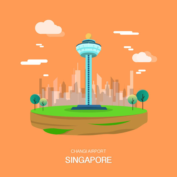 新加坡地标建筑矢量