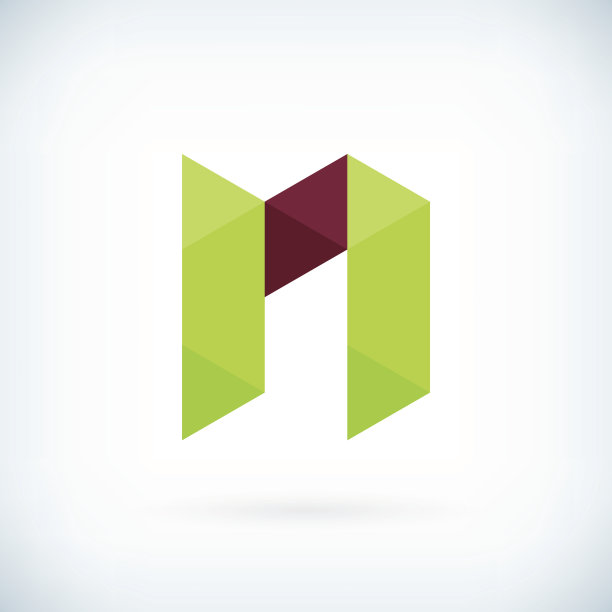 n字母logo设计,绿色标志