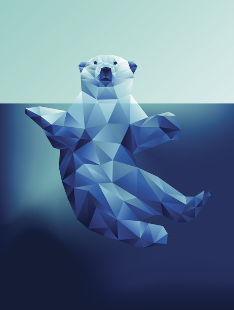 蓝色冰雪 北极熊