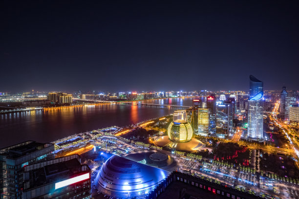 杭州商业区夜景