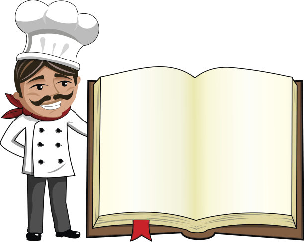 卡通年轻男性厨师点赞头像矢量图