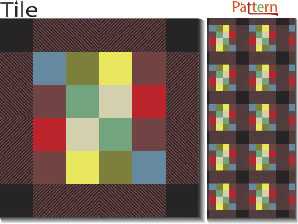 抽象几何条纹色块四方连续