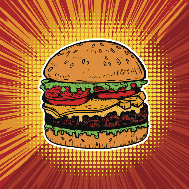 美式汉堡海报