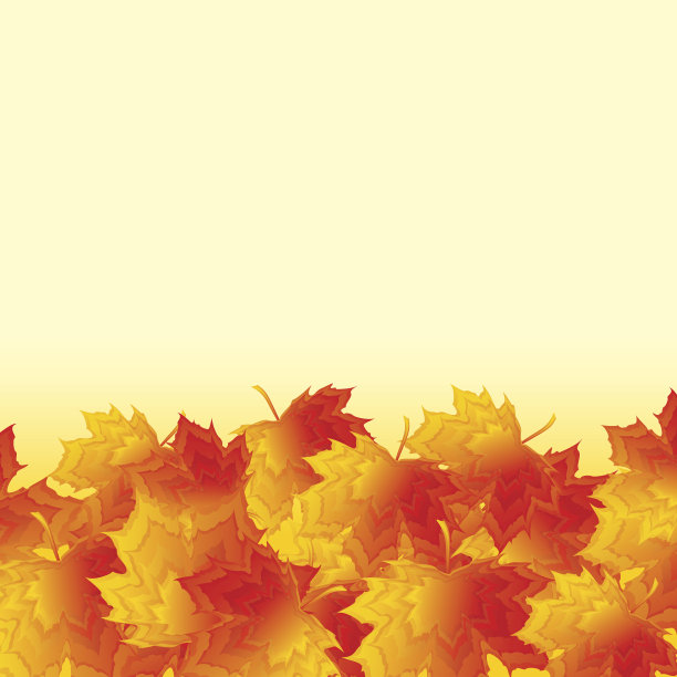 矢量秋天金色落叶黄色背景