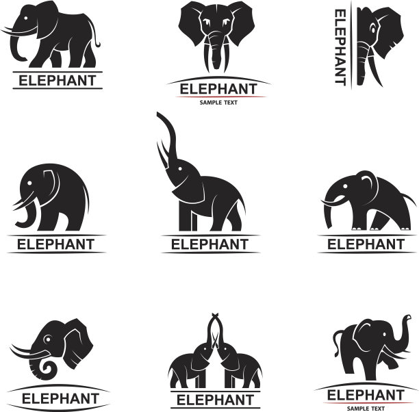 大象剪影