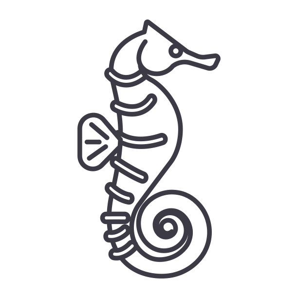 海马,动物,logo