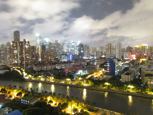 航拍南京城市夜景