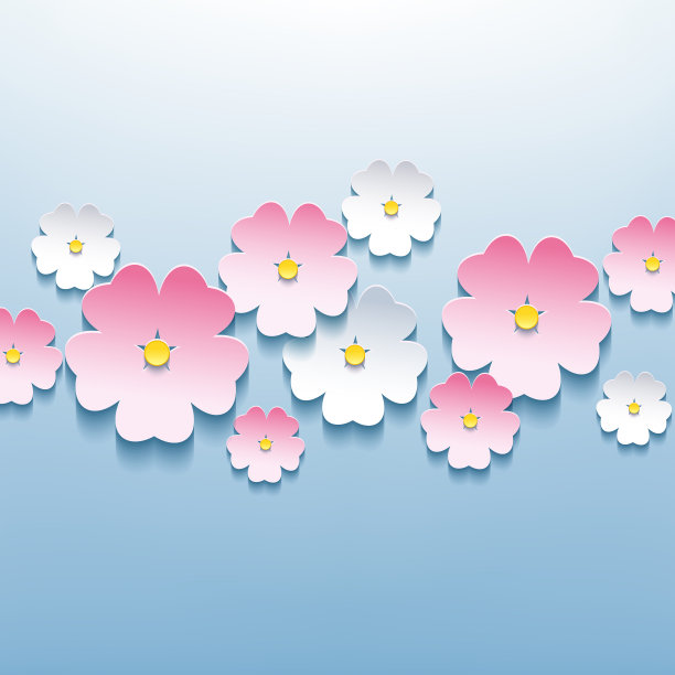 蓝调花卉背景墙