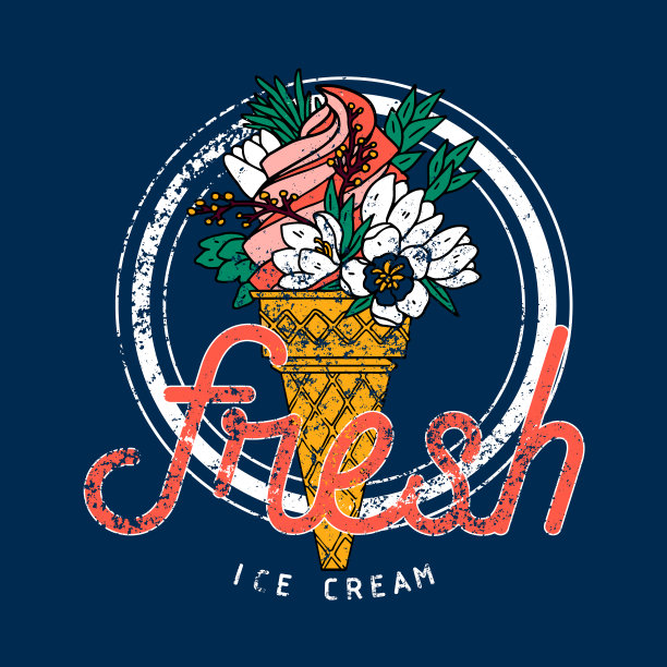 冰淇淋字体设计招贴