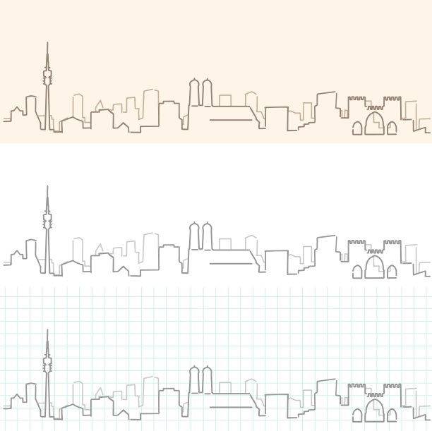 慕尼黑地标城市轮廓