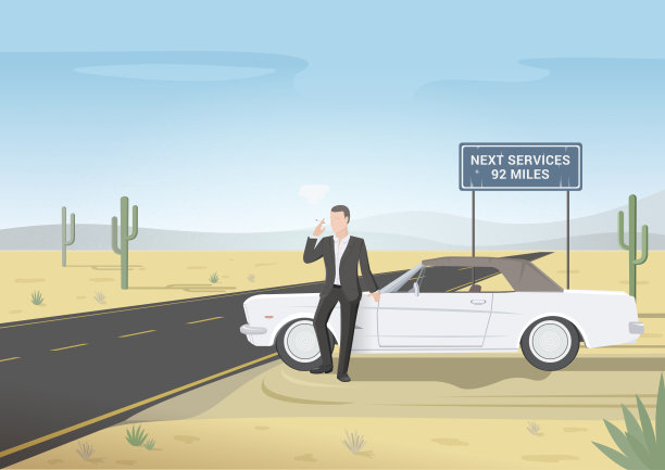 沙漠旅游插画海报