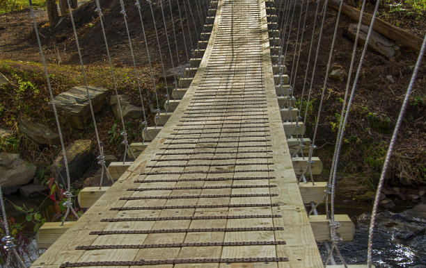 溪水上的吊桥