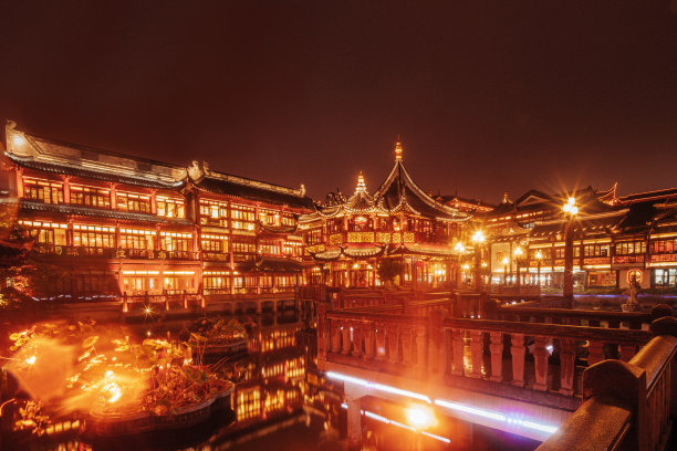 上海豫园建筑夜景