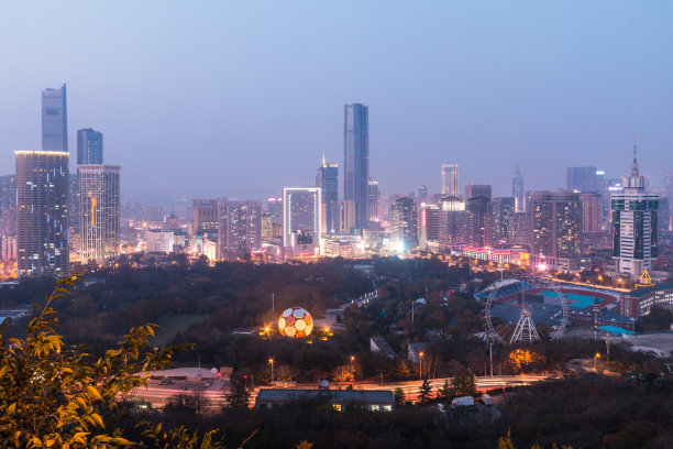 城市夜景 全景 俯瞰 大连