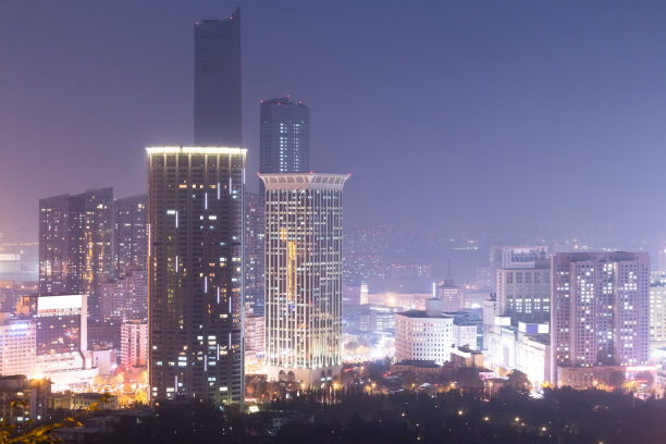 城市夜景,全景,俯瞰,大连