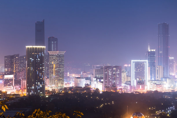 城市夜景 全景 俯瞰 大连