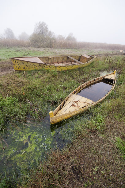 湿地渔船