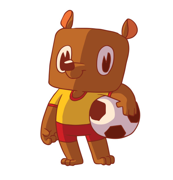 可爱小熊踢球