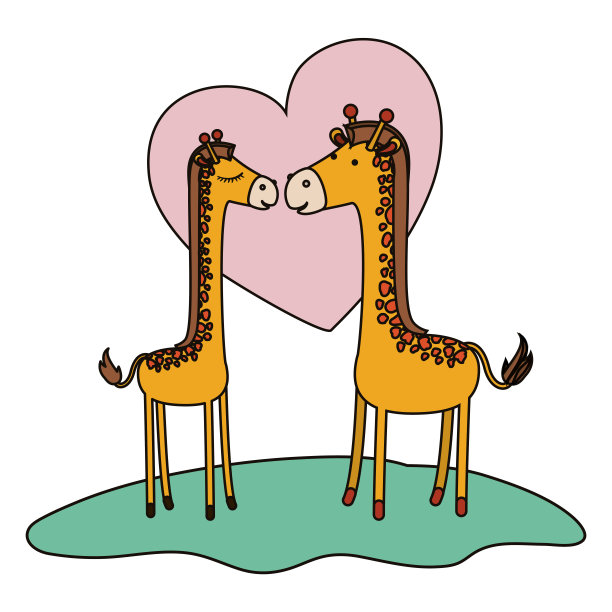 情侣长颈鹿