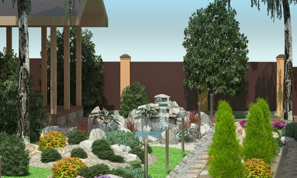别墅喷泉景观设计