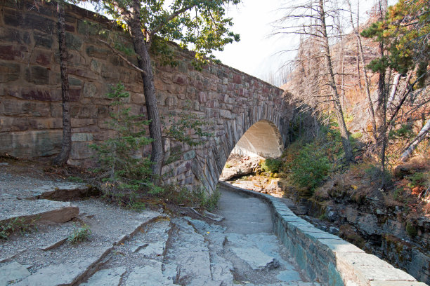 石拱桥和溪流