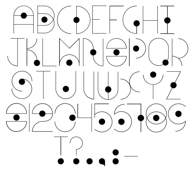 字母机械插画
