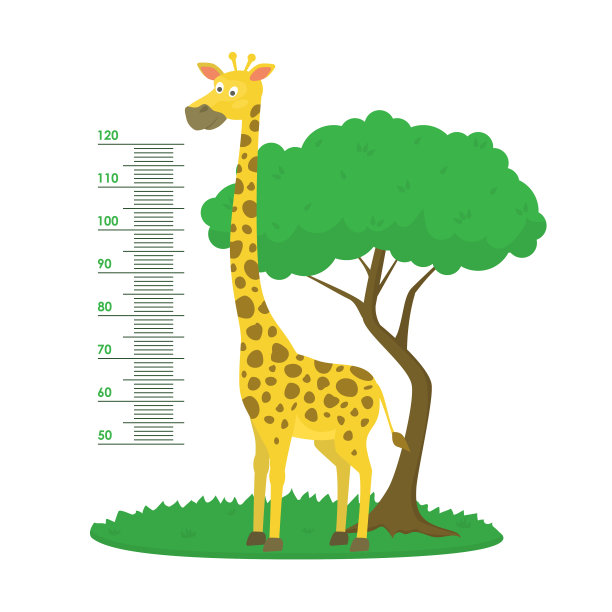 长颈鹿尺子矢量图