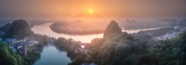 桂林田园风光（宽幅高清）