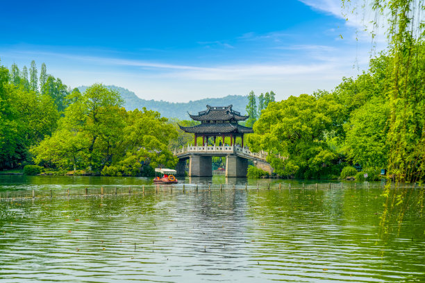 中式古典山水园林风景