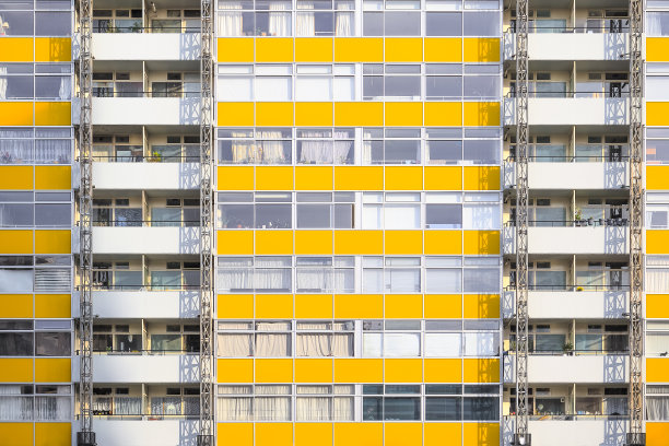 黄色公寓住宅区