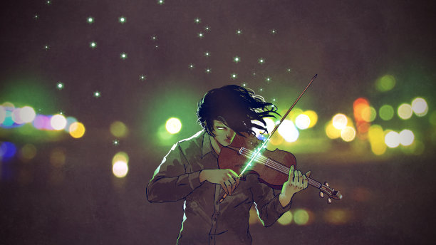 小提琴绘画