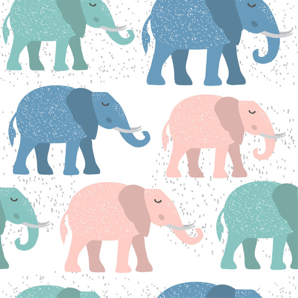 大象卡通矢量素材插画