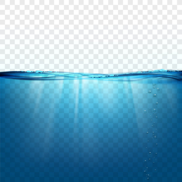 矢量蓝色海洋水下水波水珠背景