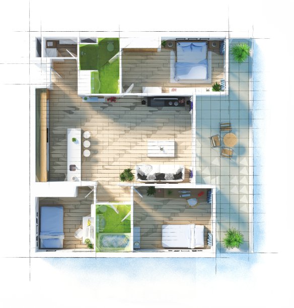 家居设计平面施工图