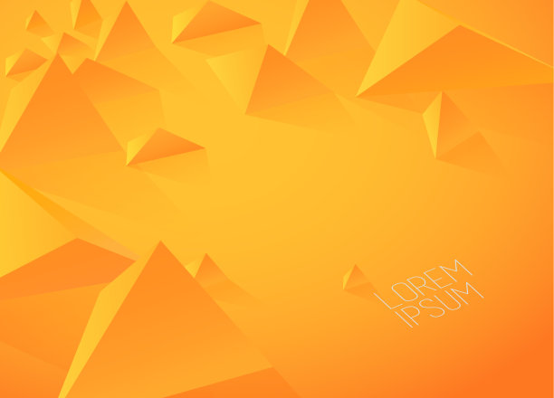 创意橙色低多边形ppt模板