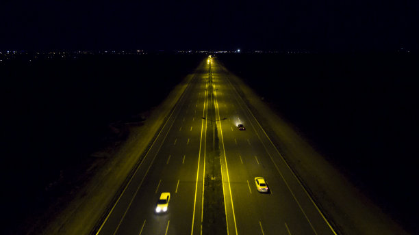 城市夜景立交桥航拍俯视摄影图