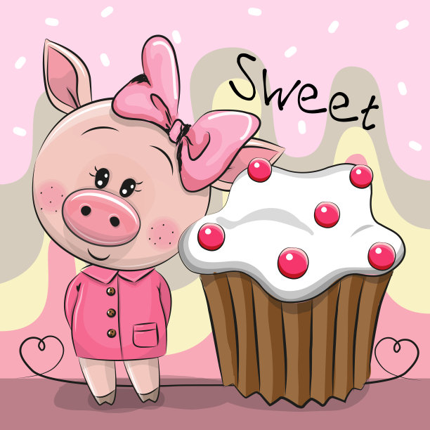 小猪可爱蛋糕