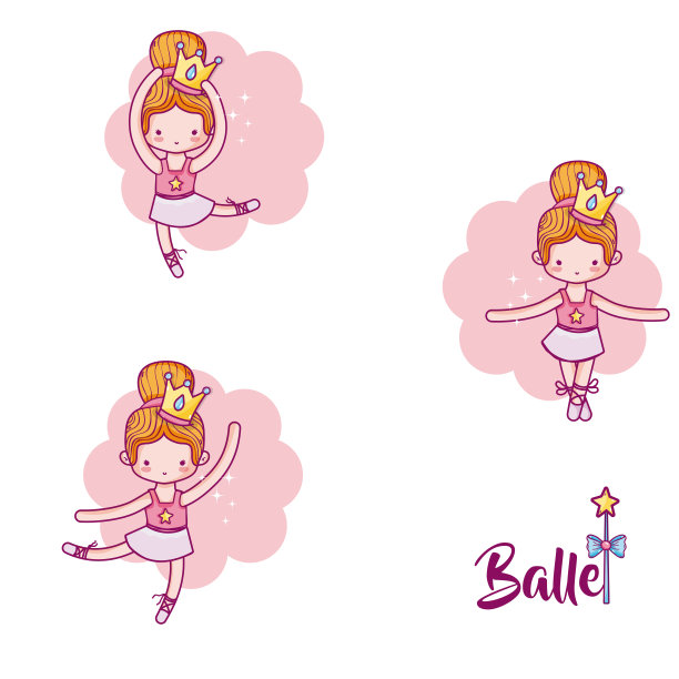 卡通女孩 芭蕾舞者