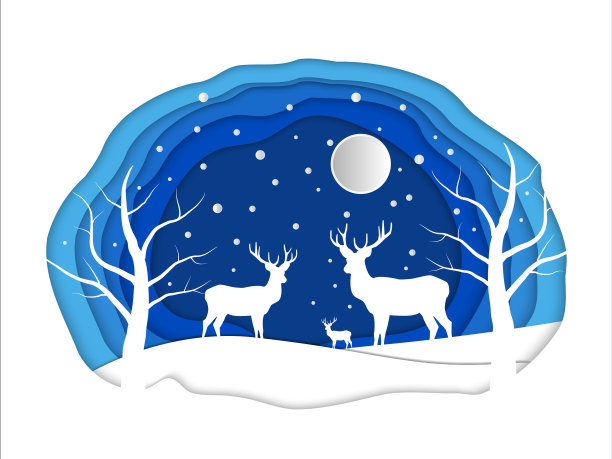 圣诞节驯鹿背景海报