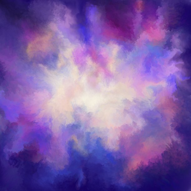 紫色抽象艺术油画装饰画
