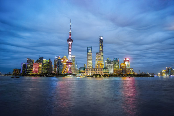上海,黄浦江,陆家嘴,夜景图片