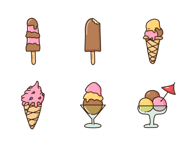 卡通冰淇淋logo甜筒logo