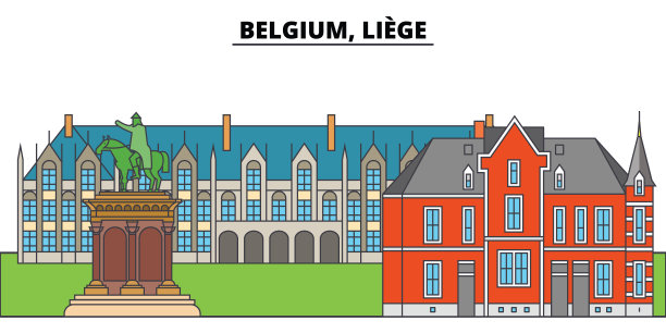 比利时天际线海报设计