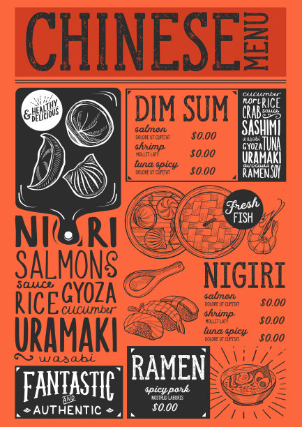 寿司菜单日本料理菜谱海报设计