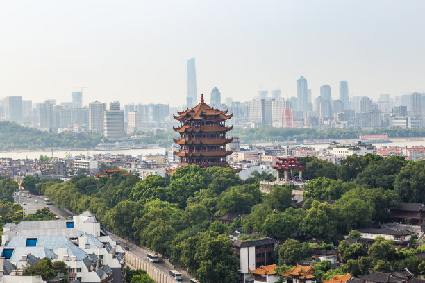 武汉城市地标建筑全景图