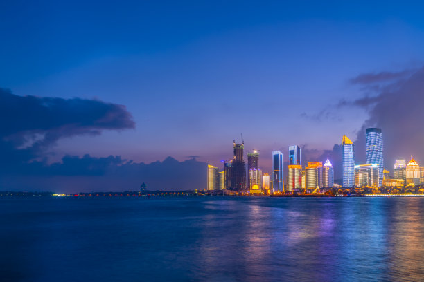 中国山东省青岛市夜景风光